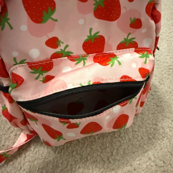 Kids Mini Backpack Bundle Strawberry Plaid White Fruity - Picture 4 of 15